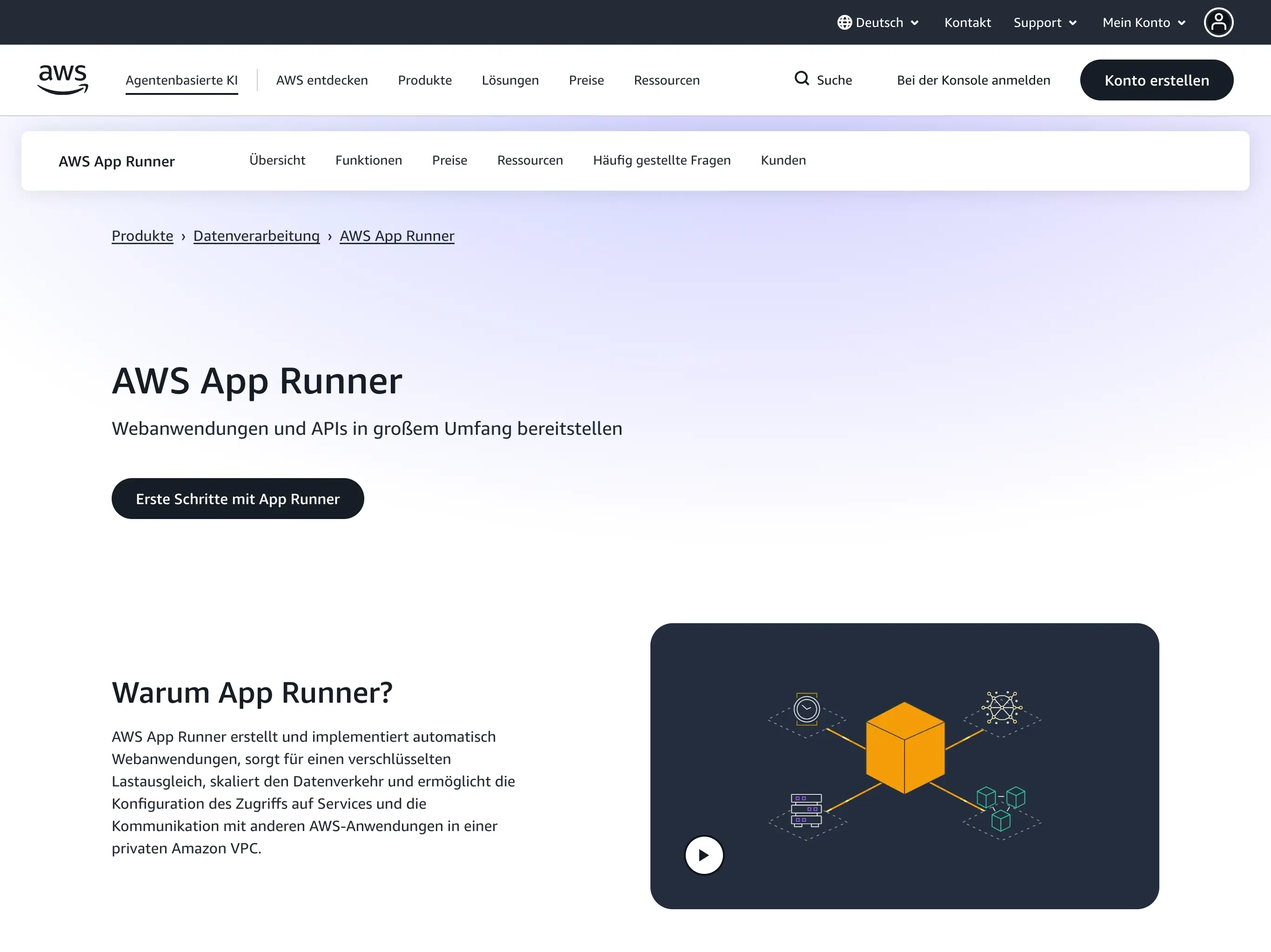 AWS App Runner Homepage