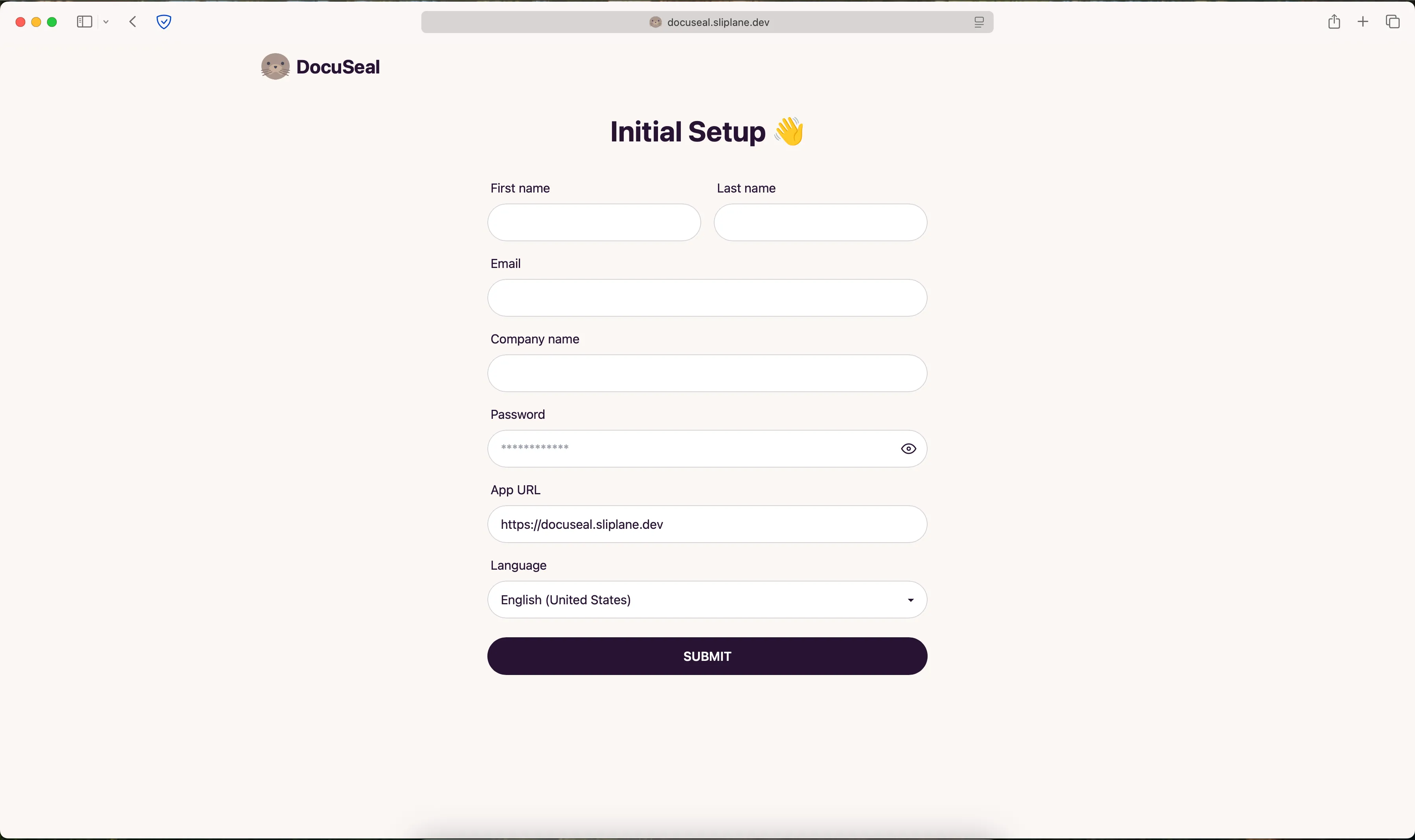 DocuSeal Initial Setup